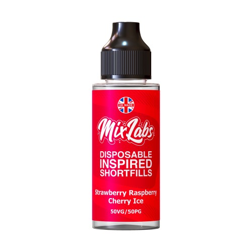 Mix Labs - 100ml Shortfill - Strawberry Raspberry Cherry Ice