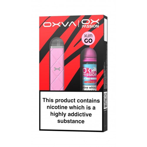 Oxva Xlim Go Pod Kit [Pink] and Ox Passion - Blue Razz Gummy [10mg]