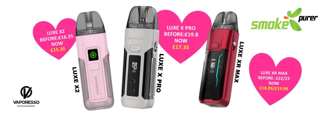 Pricing Update Vaporesso Luxe-X2, Luxe-X Pro & Luxe XR Max P