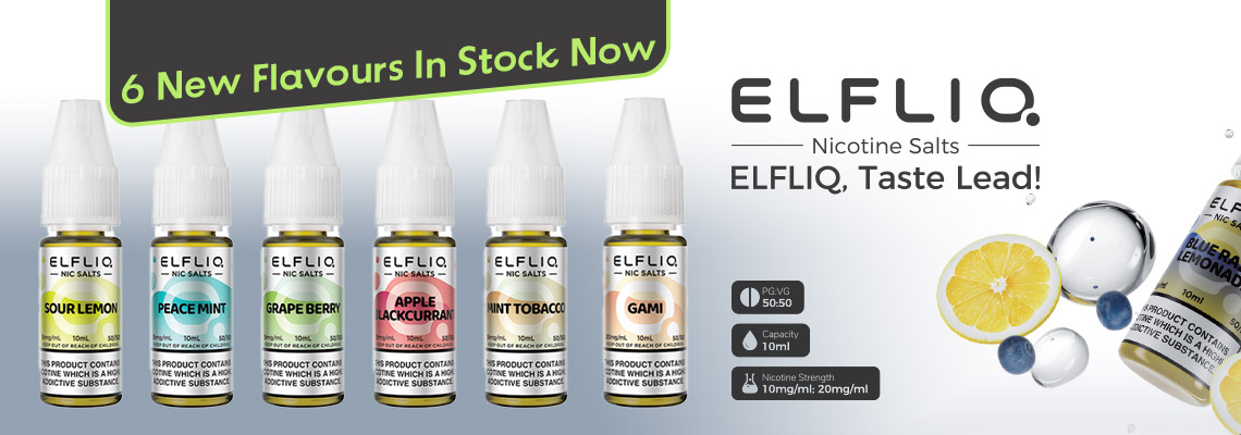 Elfliq Nic Salts - 6 New Flavours Available in 5/10/20mg - Order